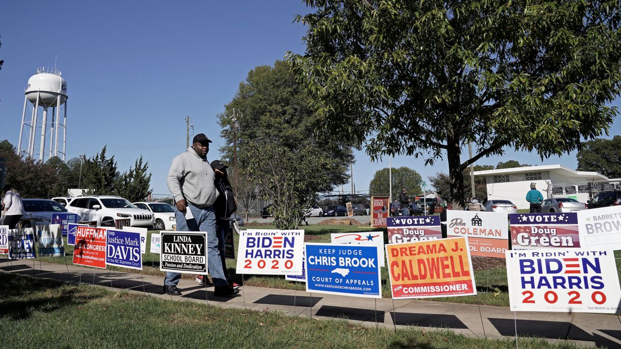 Races for president and senate in North Carolina are still too close to call. State elections officials say absentee ballots won't be counted until Nov. 12.