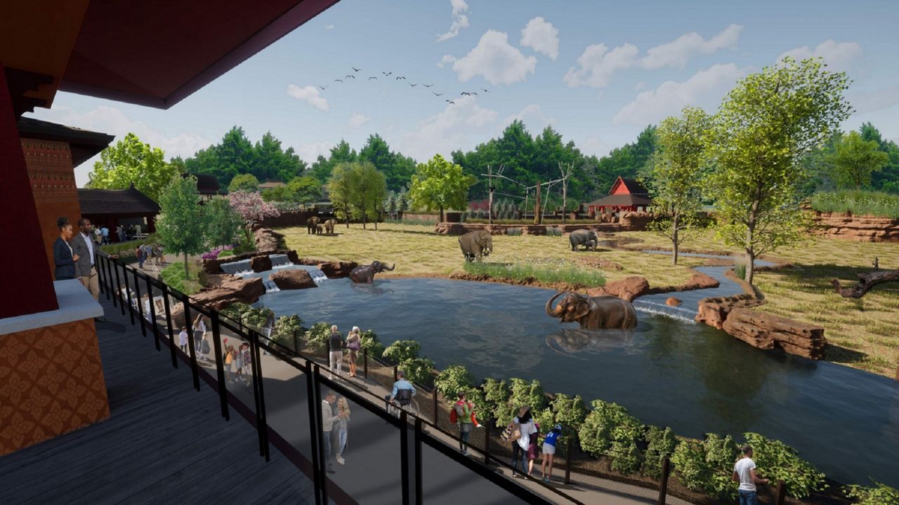 A rendering of the Elephant Trek habitat being constructed at the Cincinnati Zoo & Botanical Garden. (Provided)