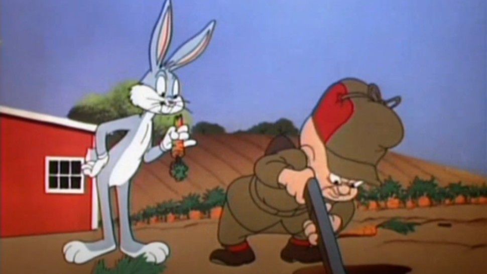 Bugs Bunny and Elmer Fudd appear in a classic Warner Bros. cartoon. (Warner Bros./YouTube)