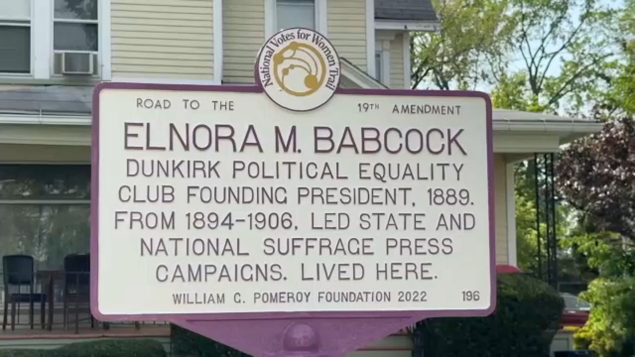 Dunkirk unveils new Elnora Babcock historical marker