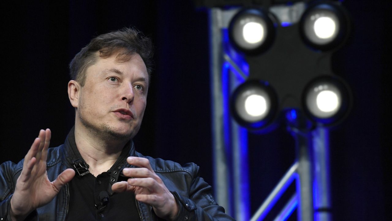 Tesla and SpaceX Chief Executive Officer Elon Musk speaks at the SATELLITE Conference and Exhibition in Washington, March 9, 2020. (AP Photo/Susan Walsh, File)