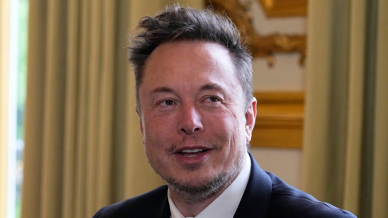 Twitter, now X Corp., and Tesla CEO Elon Musk poses prior to his talks with French President Emmanuel Macron, May 15, 2023, at the Elysee Palace in Paris. Israeli Prime Minister Benjamin Netanyahu's office says he will meet billionaire businessman Elon Musk during a trip to the United States. It comes at a time that Musk is facing accusations of tolerating antisemitic messages on his social media platform X, formerly known as Twitter. (AP Photo/Michel Euler, Pool, File)