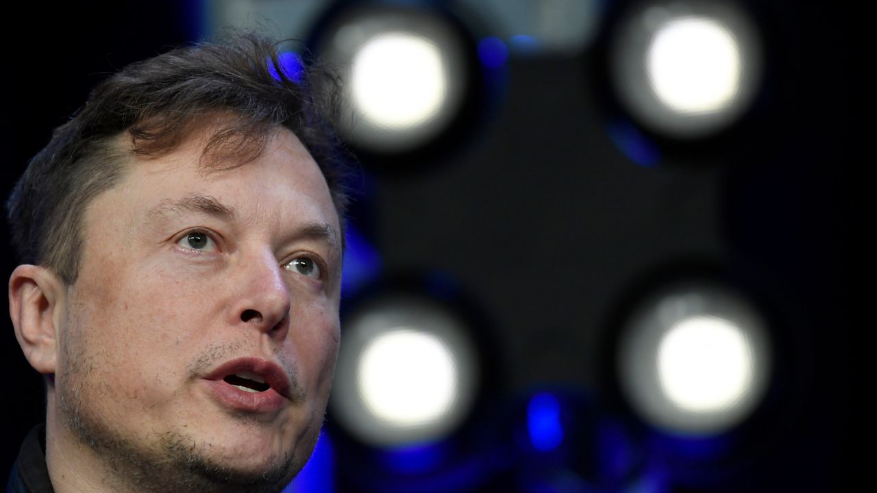 Tesla and SpaceX Chief Executive Officer Elon Musk speaks at the SATELLITE Conference and Exhibition in Washington, Monday, March 9, 2020. (AP Photo/Susan Walsh)