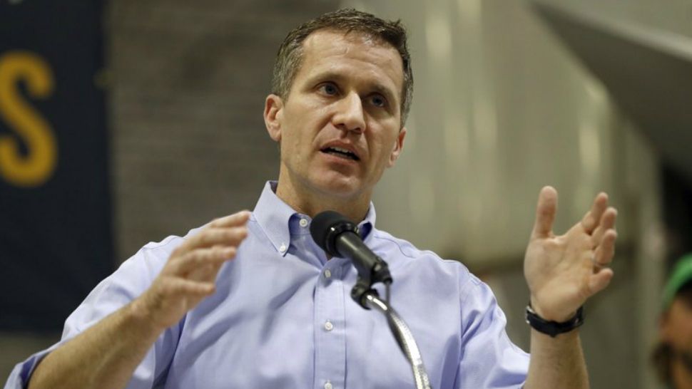 In this Jan. 29, 2018 file photo, Missouri Gov. Eric Greitens speaks in Palmyra, MO. A grand jury has indicted Greitens on a felony invasion of privacy charge related to the Republican's affair with a woman in 2015. (AP Photo/Jeff Roberson, File)