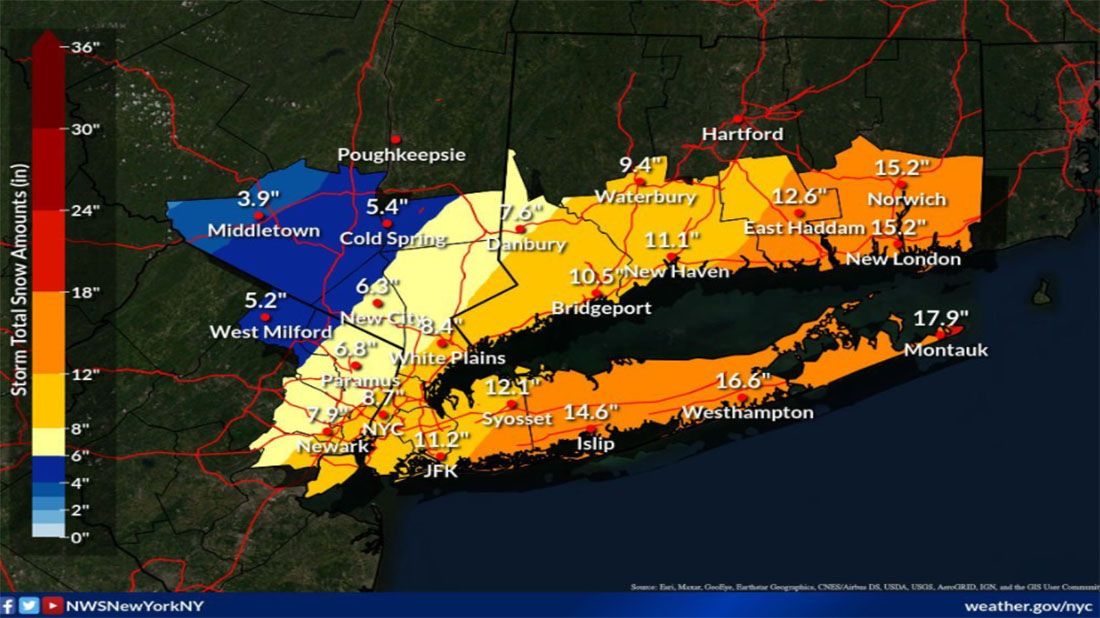 Up to 12 inches of snow could fall on the city