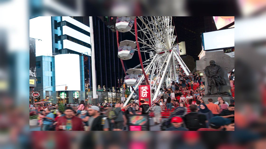 Wednesday opens the Chicago Wheel in Times Square