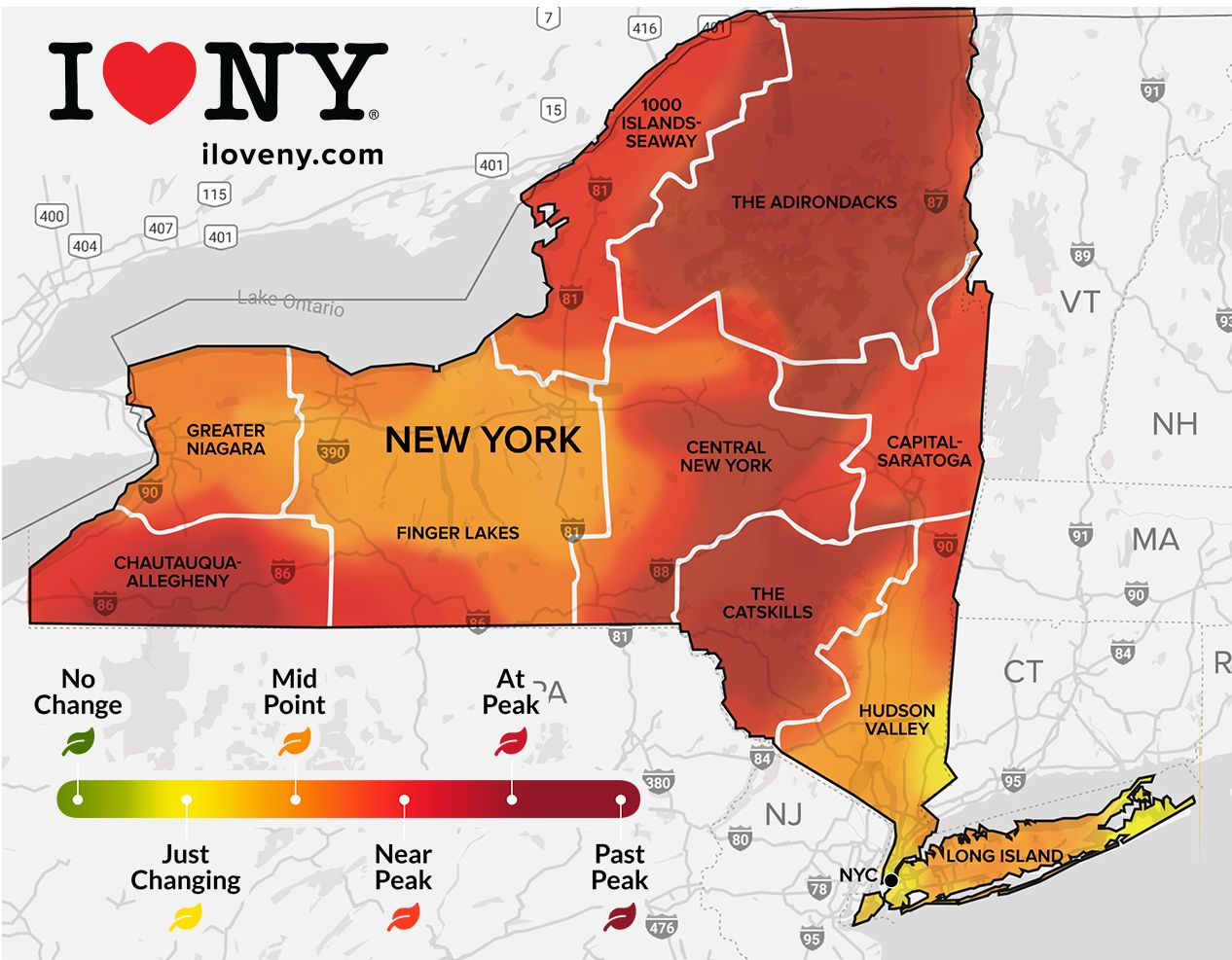 A look into the peak fall colors across New York State