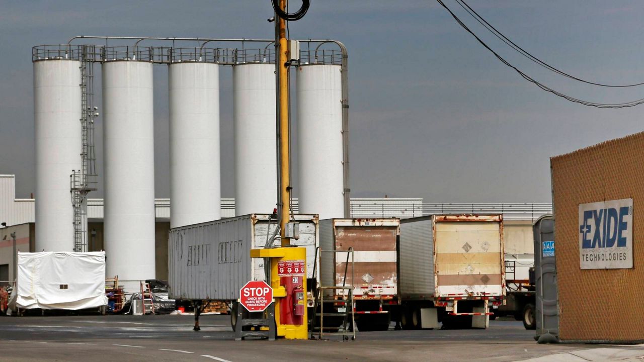 The Exide Technologies battery recycling plant is seen in Vernon, Calif., on March 10, 2015. (AP Photo/Nick Ut)