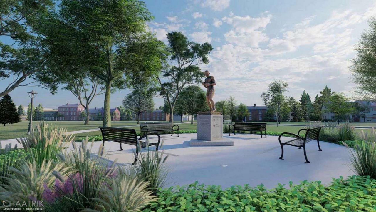 A rendering of the Ezzard Charles statue that will be on display in recently renamed Ezzard Charles Park in the West End. (Photo courtesy of Cincinnati Parks)