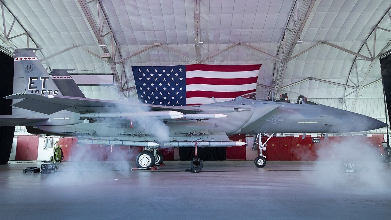 The Air Force’s newest fighter, the F-15EX Eagle II, was revealed and named during a ceremony, April 7, 2021, at Eglin Air Force Base, Fla. The aircraft will be the first Air Force aircraft to be tested and fielded from beginning to end, through combined developmental and operational tests. (U.S. Air Force photo by Samuel King Jr.)