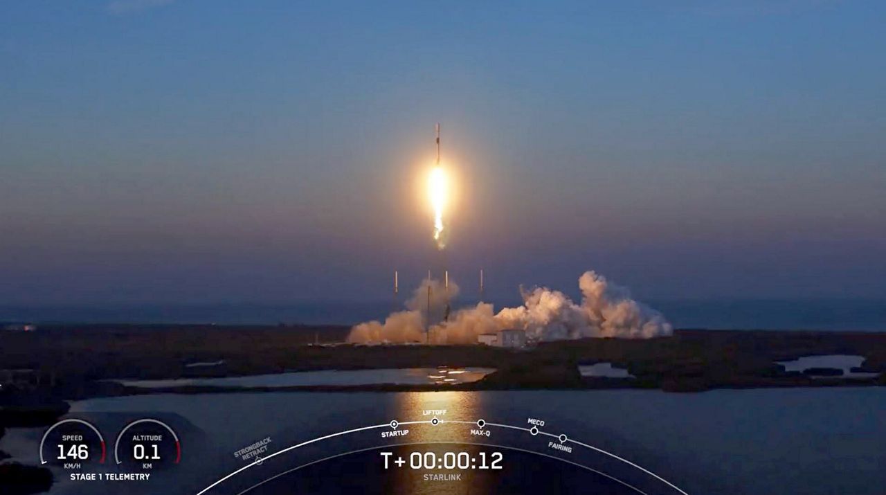 A new generation of Starlink satellites were sent up from Space Launch Complex 40 at Cape Canaveral Space Force Station on Monday. (SpaceX)