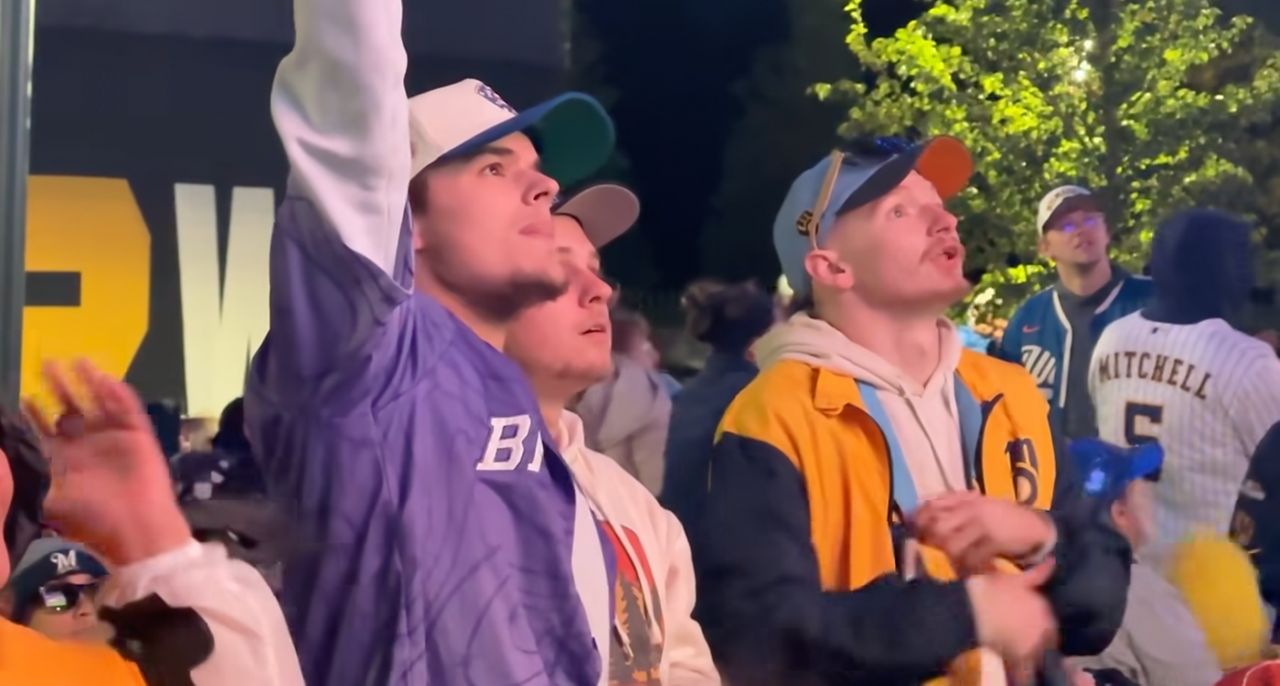 Brewers fans celebrate Game 3 win at American Family Field