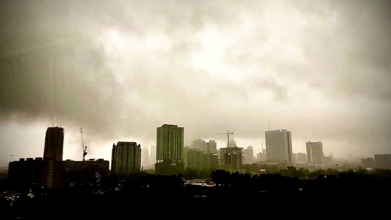 Storm clouds seen over downtown Austin. (Courtesy: Farah Rivera)