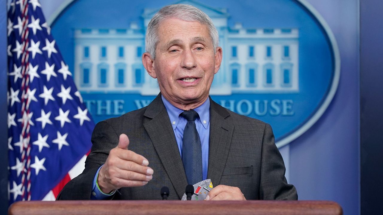 Dr. Anthony Fauci speaks at the White House. (AP Photo)
