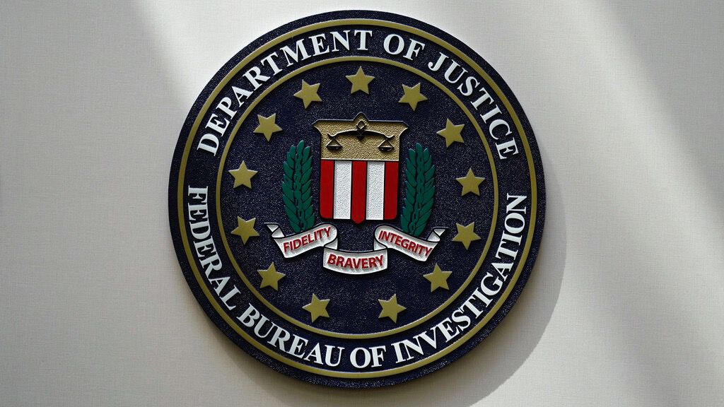 The FBI seal is pictured in Omaha, Neb., Aug. 10, 2022. (AP Photo/Charlie Neibergall, File)
