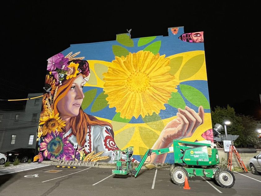 The 'Sister City' mural on Dunlap Street in Over-the-Rhine. (Photo courtesy of Jenny Ustick)