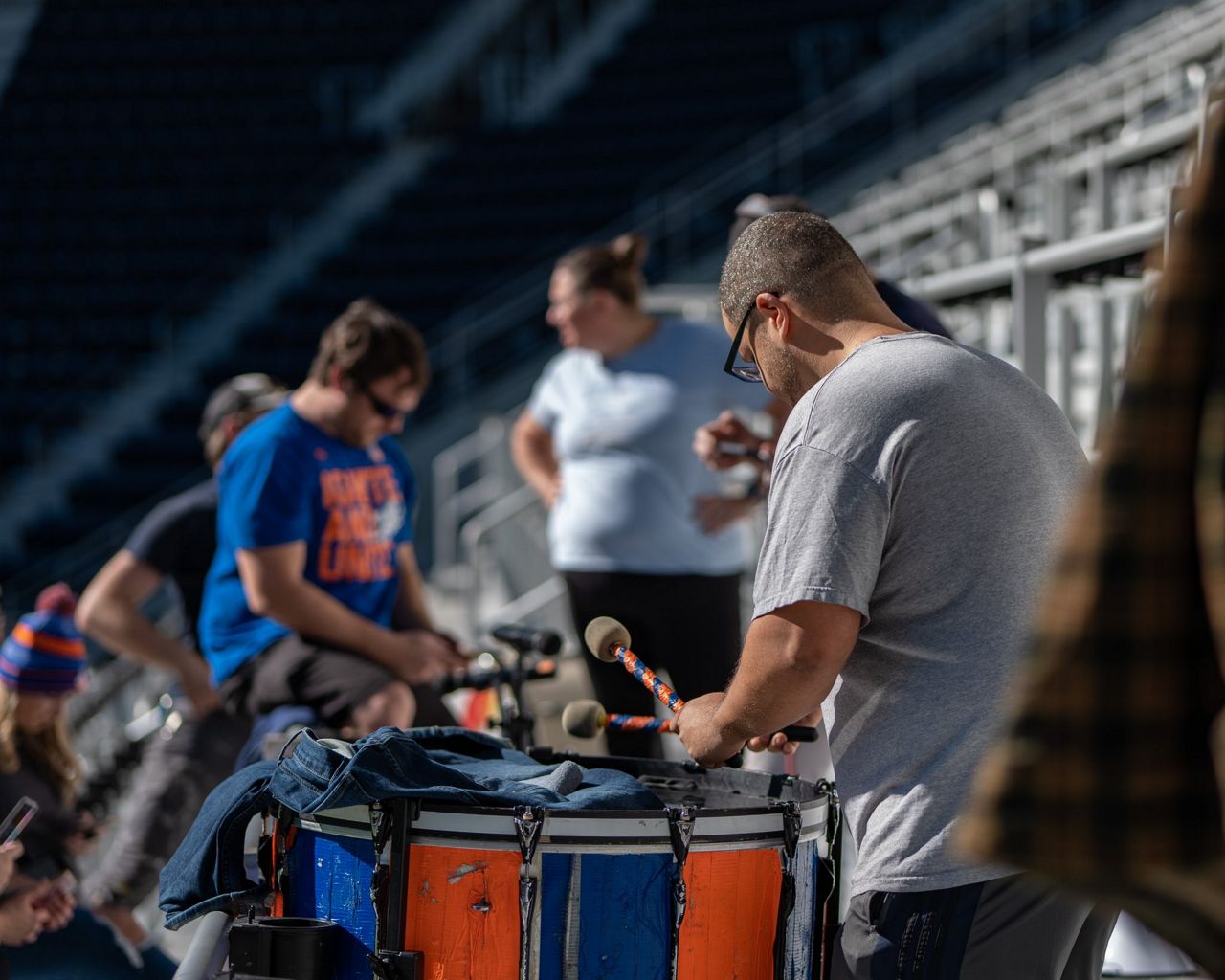Local capos and drummers practice ahead of Friday's World Cup qualifier between the United States and Mexico. (Photo: Brendon Yancey)