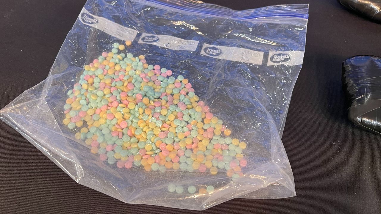 seize rainbow fentanyl pills in Lego