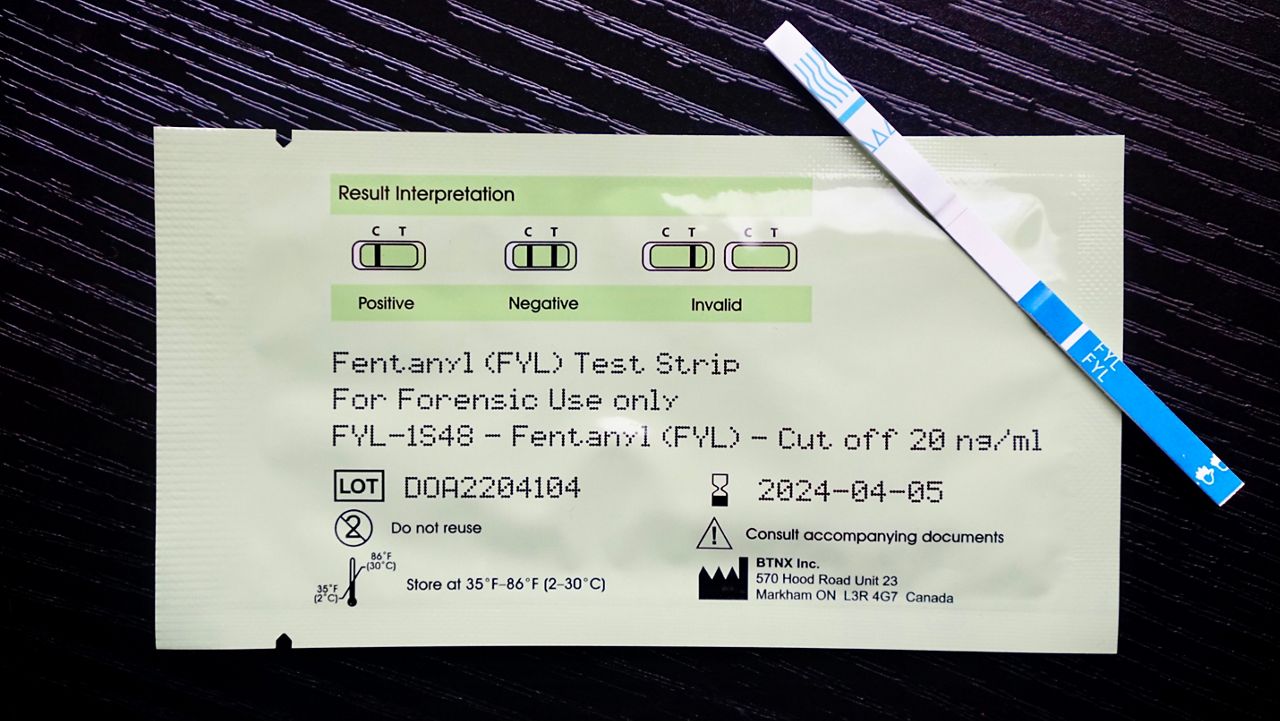 A fentanyl test strip.