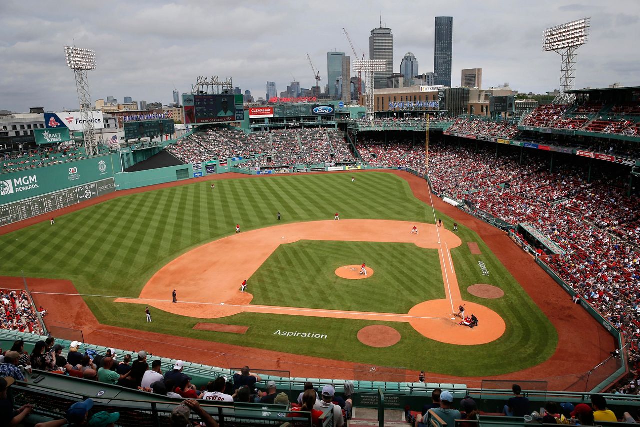 fenway park at night photography