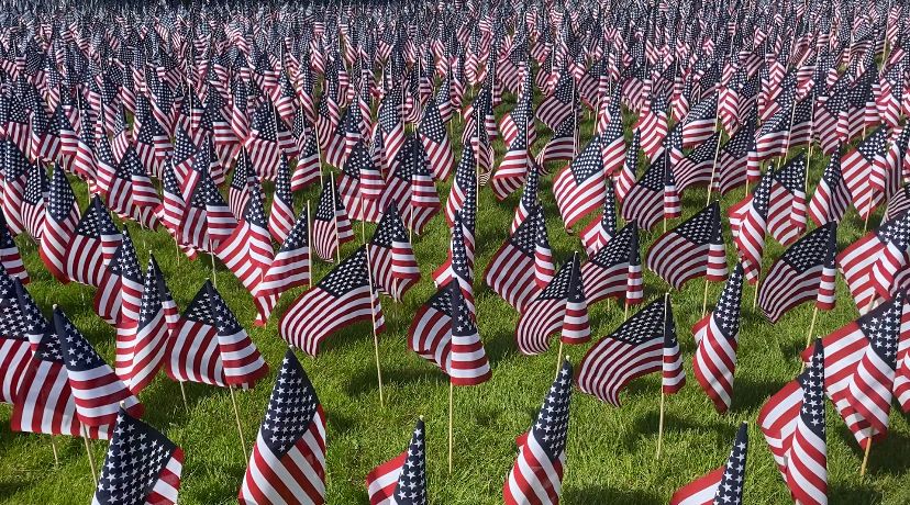 Volunteers place thousands of flags in Veterans Park - Vimarsana News
