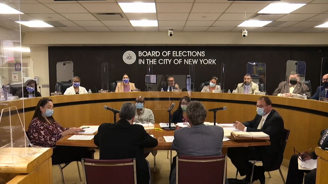 A file image of a New York City Board of Elections meeting