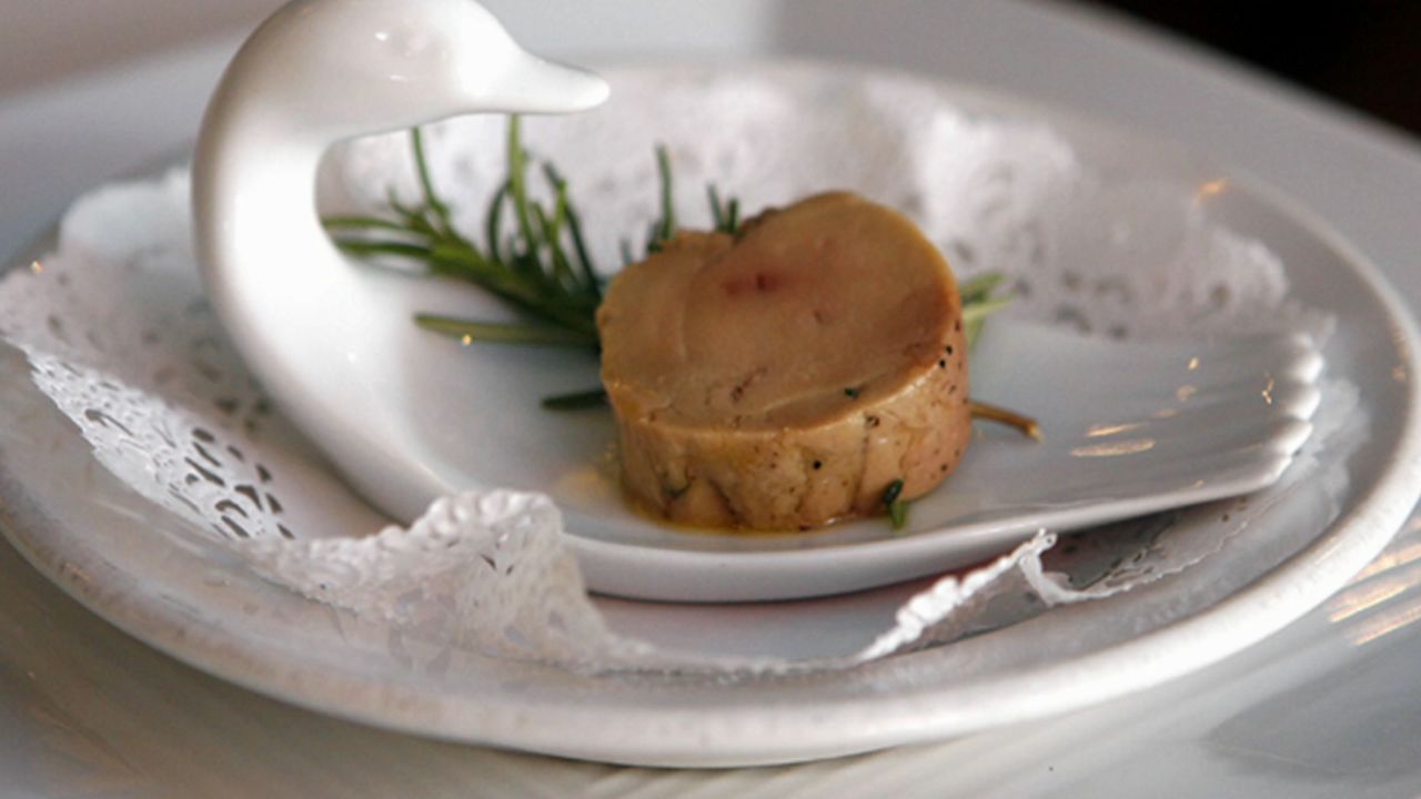 A red substance sitting on a white ceramic plate in the shape of a duck.