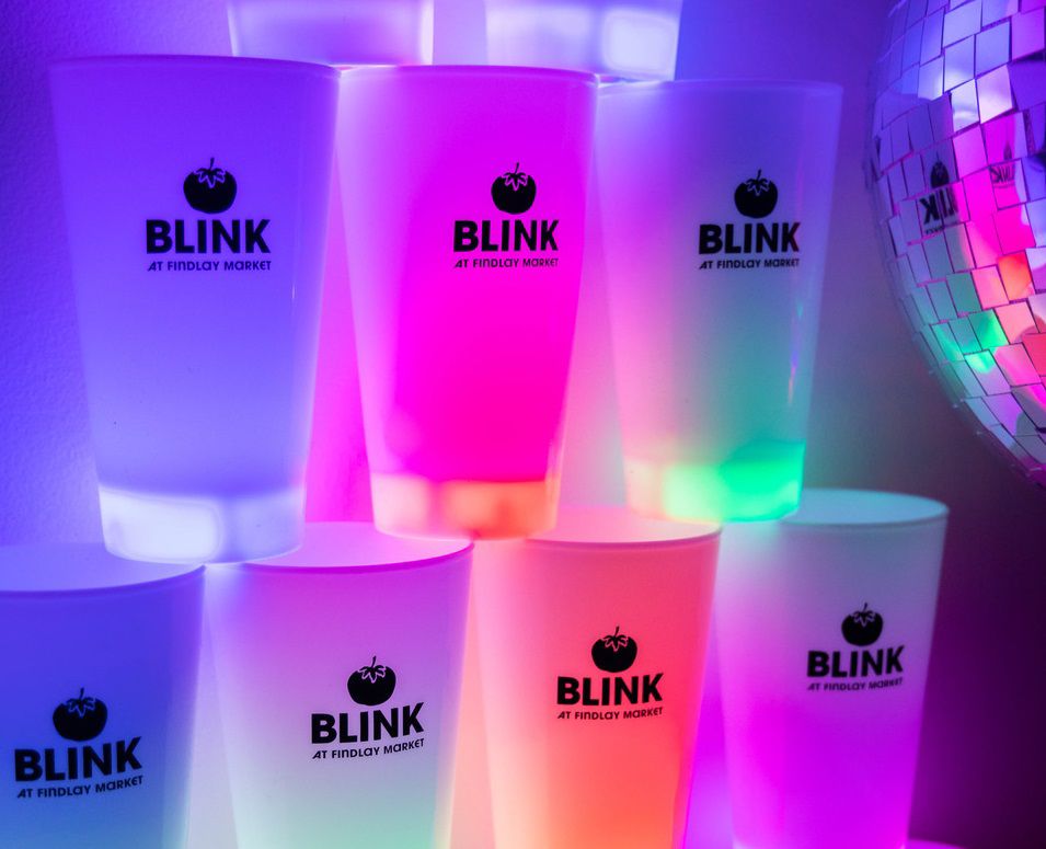 Findlay Market created specialty cups for its bar operations during BLINK 2022. (Photo courtesy of Findlay Market)