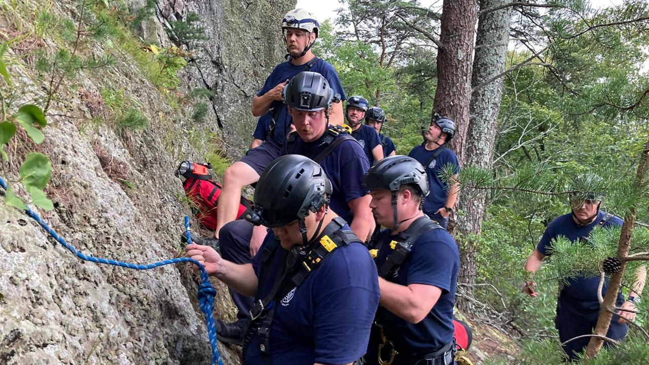 Firefighters use braking system to rescue hiker (Gastonia Fire Department)