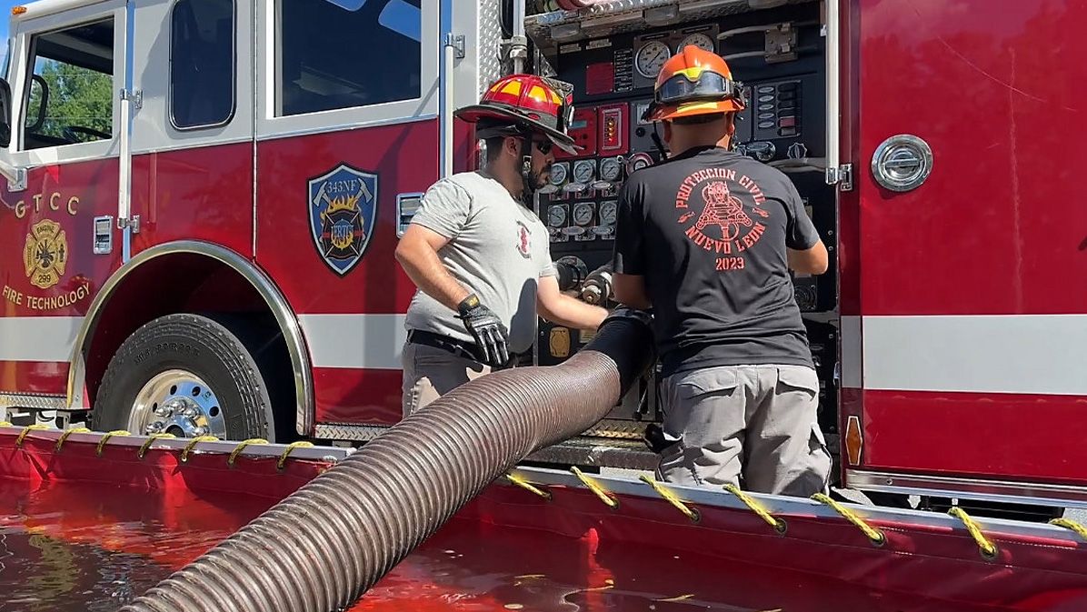North Carolina fire departments donate time and materials to a class of firefighters from Mexico. (Spectrum News 1/Sasha Strong)