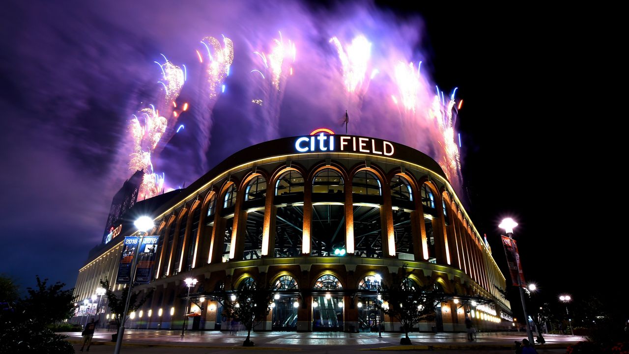 Fireworks explode over Citi Field on Saturday, Sept. 3, 2016 in New York.