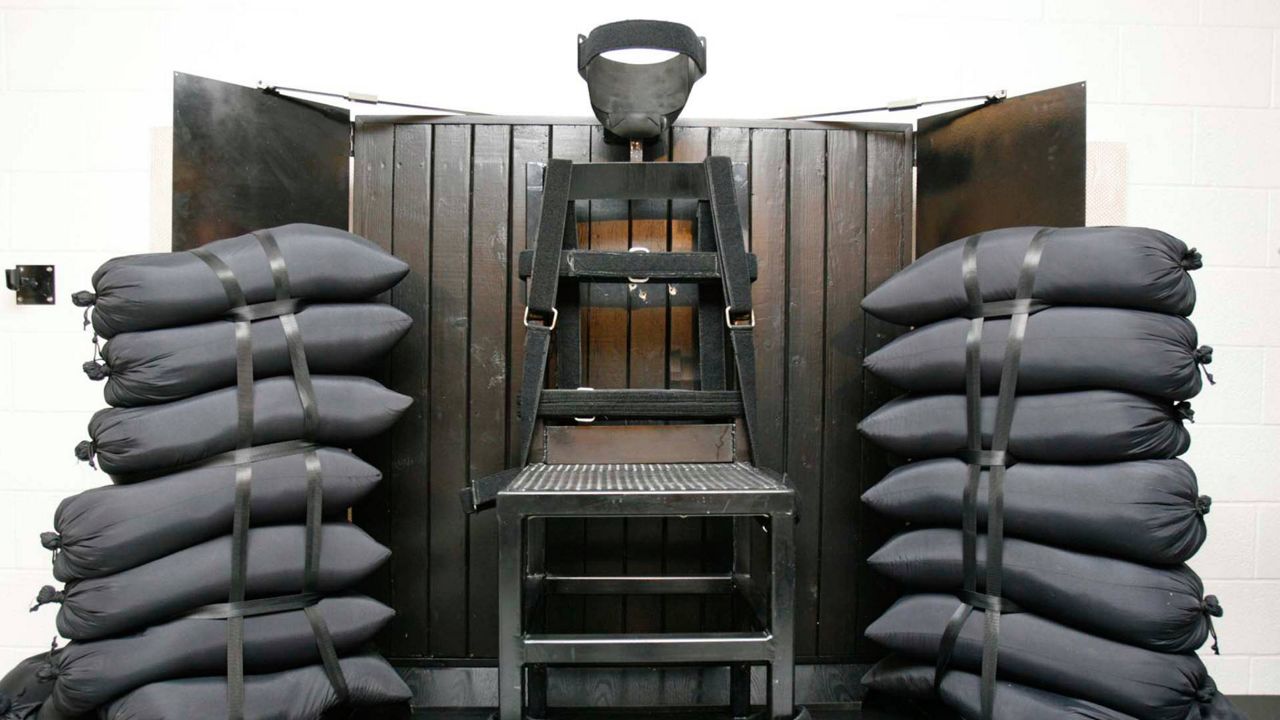 A chair sits in the execution chamber at the Utah State Prison on June 18, 2010, after Ronnie Lee Gardner was executed by firing squad in Draper, Utah. (Trent Nelson/The Salt Lake Tribune via AP, Pool, File)