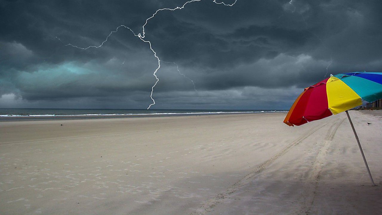 Lightning on the beach