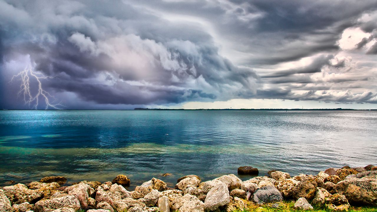 Storms over the beach