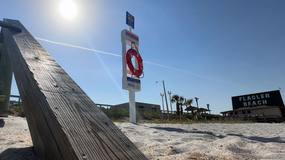 The Rotary Club of Flagler Beach has installed 10 stations with flotation rings along the beach. (Spectrum News)