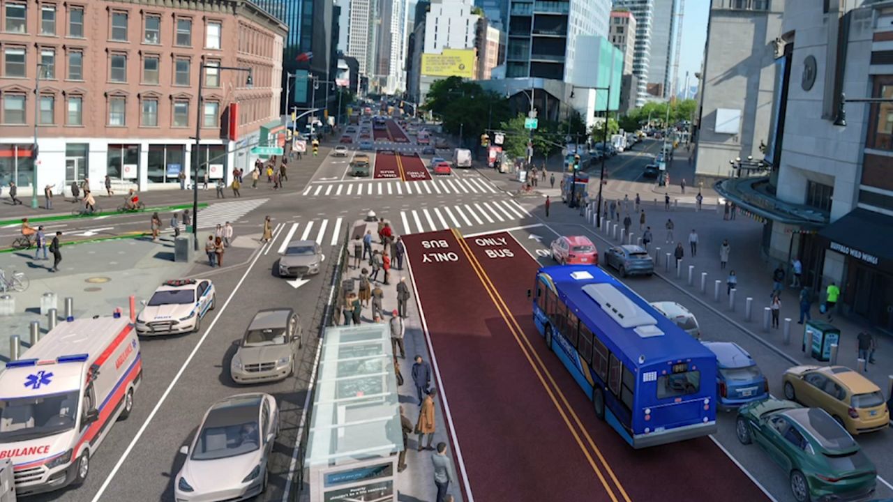 Flatbush bus lane rendering