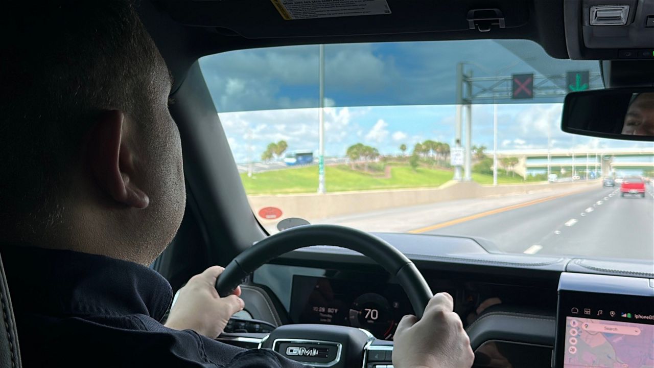 Simone Cerasa is concerned driving on the left shoulder will be hazardous with debris present on State Road 417. (Spectrum News/Jerry Hume)
