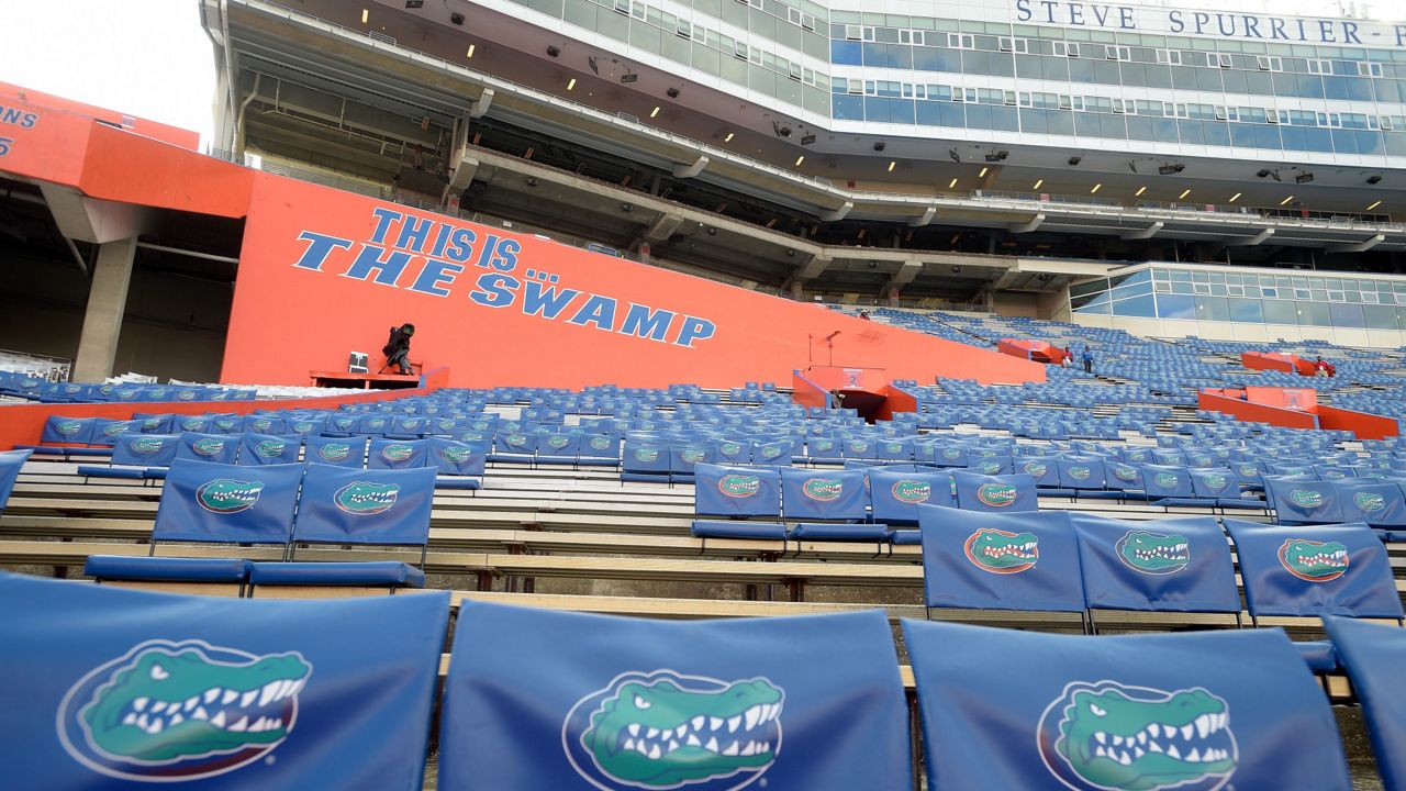 Florida Memory • Aerial view of the Gator Bowl Stadium during the