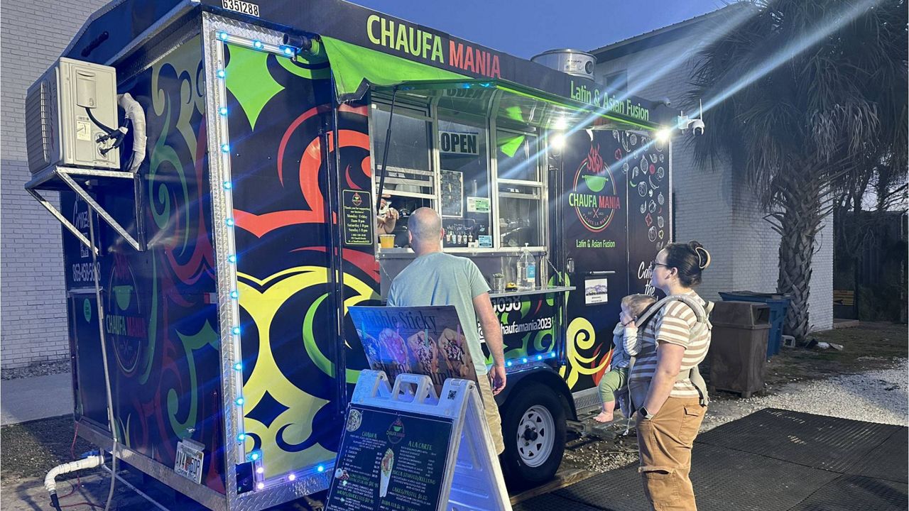 The Chaufa Mania food truck features Peruvian rice with some Chinese influence and would have been one of the trucks affected by an ordinance change. (Spectrum News/Sarah Blazonis)