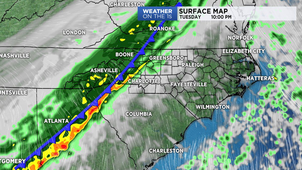 Cold front moves in late Tuesday