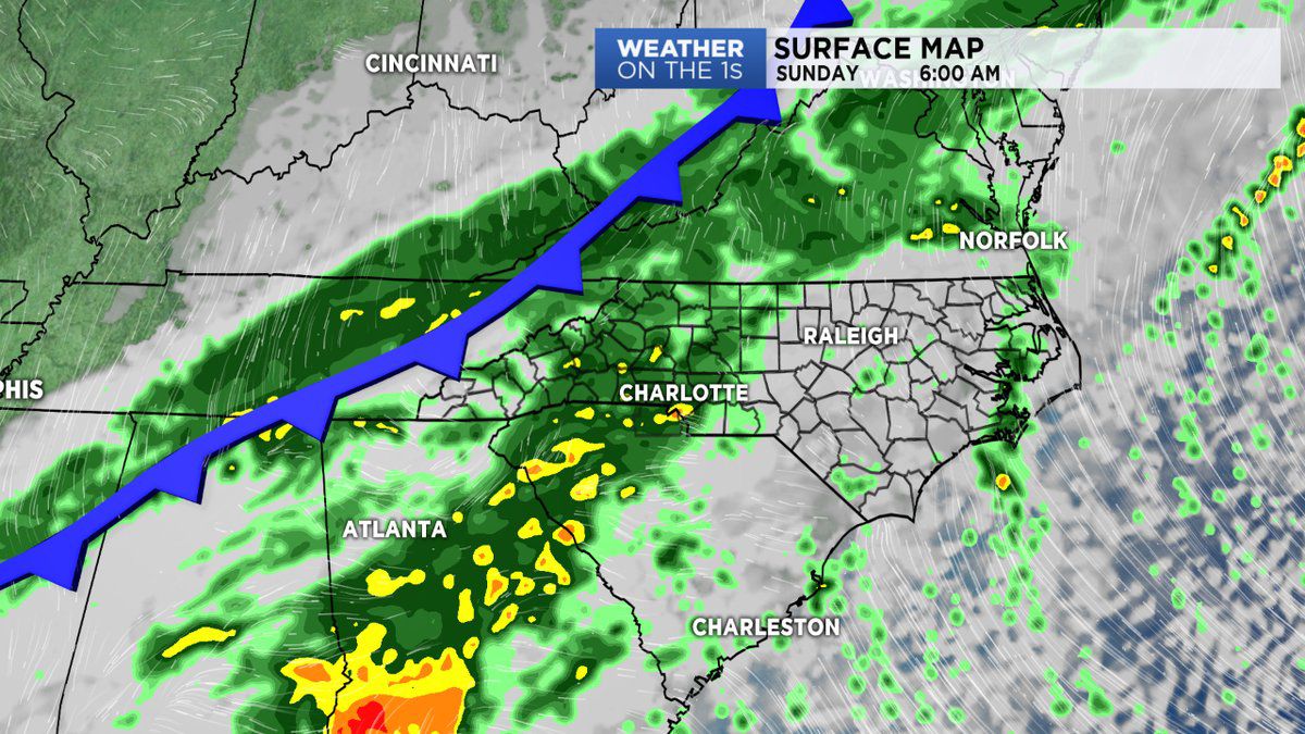 Cold front brings rain Sunday then a cool down