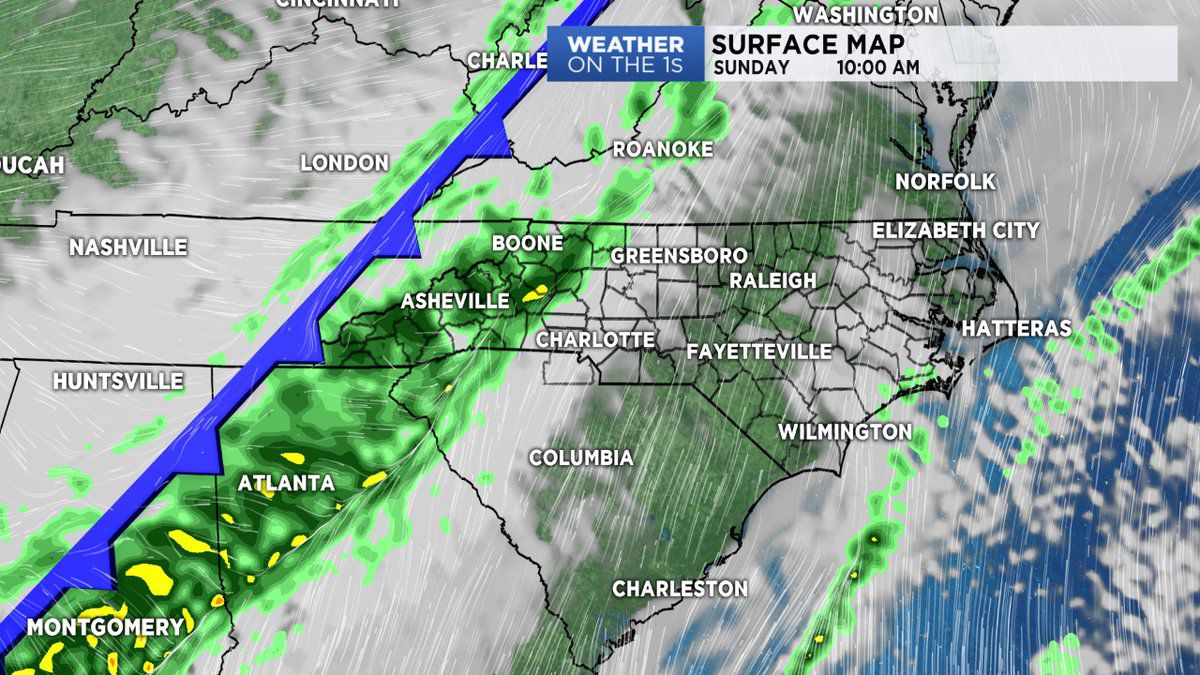 Cold front moves through Sunday