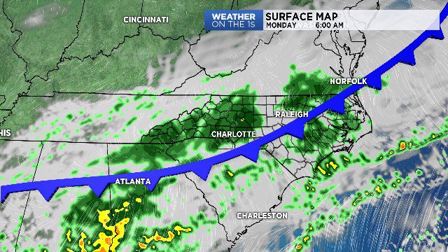 Cold front brings cooler weather with showers to start the workweek