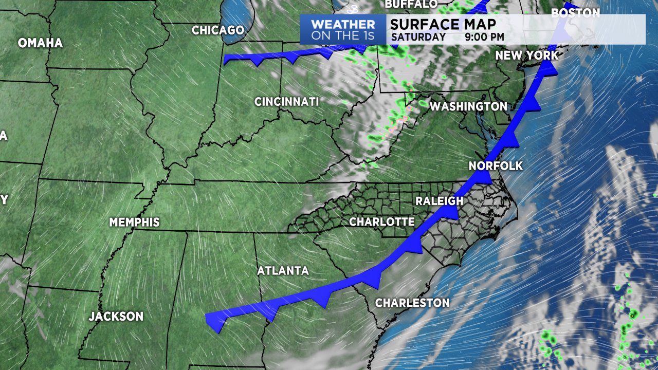 Cold fronts pushing through the region later tonight