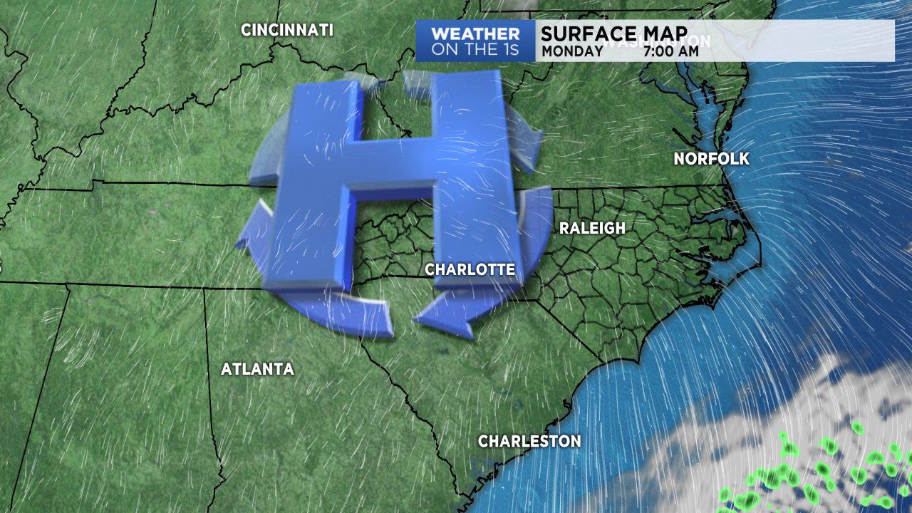 High pressure moves in on Sunday