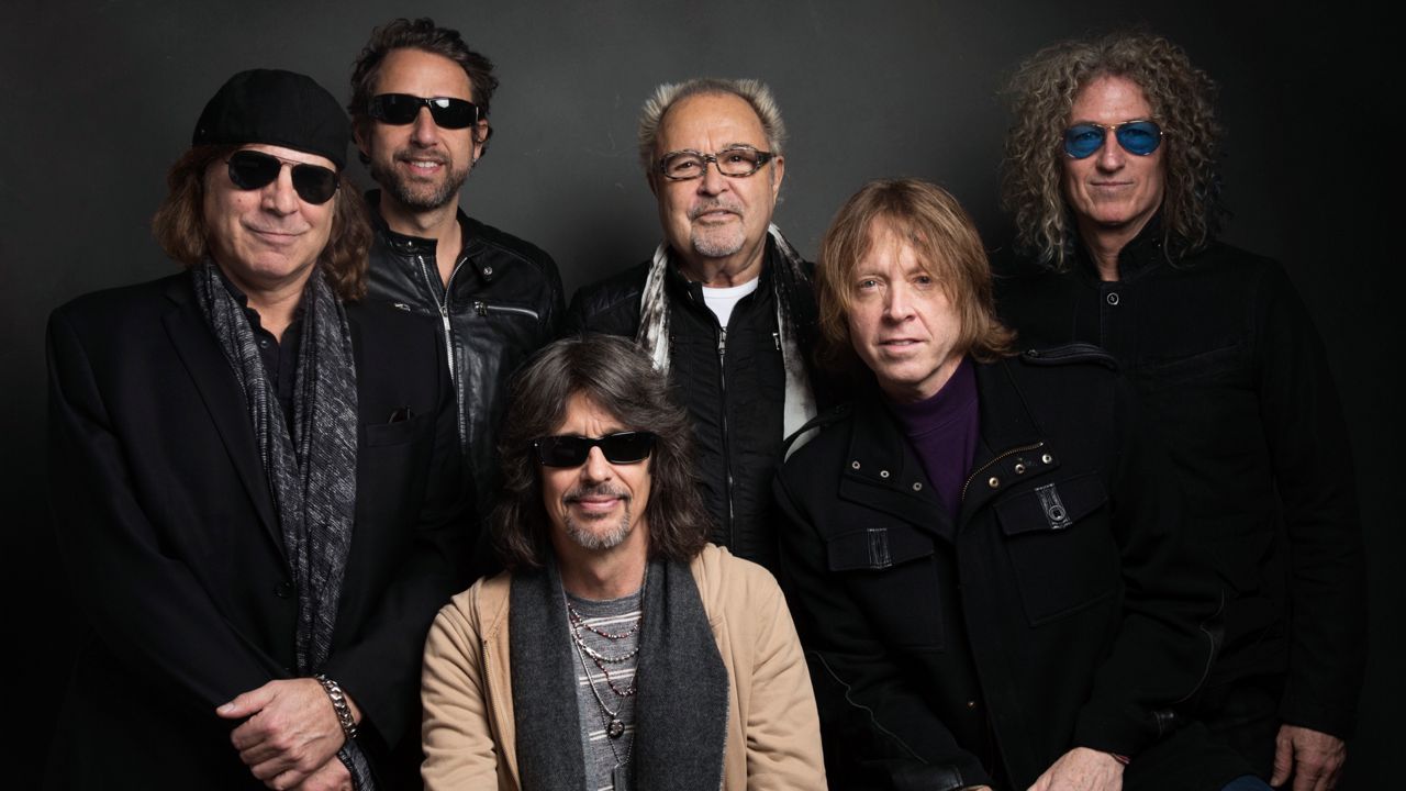 Thom Gimbel, from left, Michael Bluestein, Mick Jones, Kelly Hansen, Jeff Pilson and Bruce Watson of Foreigner pose for a portrait during the Sundance Film Festival in Park City, Utah on Jan. 20, 2017.