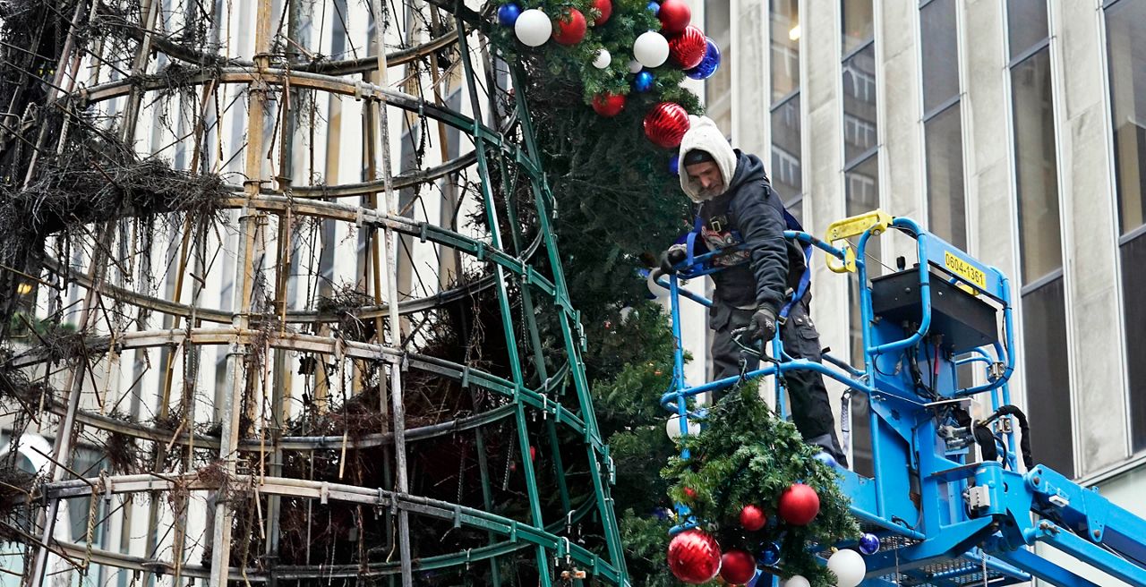 Christmas tree set on fire outside Fox News studios