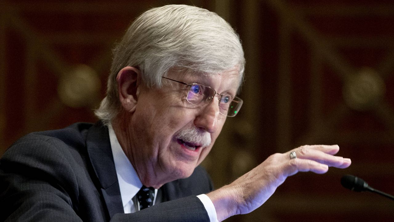 Dr. Francis Collins, director of the National Institutes of Health, testifies on Capitol Hill, on Sept. 9, 2020. (Michael Reynolds/Pool via AP, File)