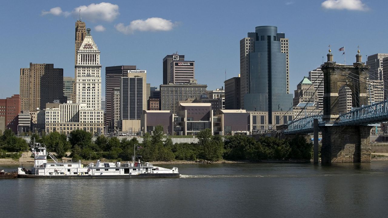 From across the Ohio River in Covington, KY, the Freedom Center welcomes visitors crossing the Roebling Suspension Bridge to Cincinnati, OH. Thousands of slaves crossed the Ohio River to Cincinnati making their way to freedom during the Underground Railroad Era. (Provided: Farshid Assassi/ Assassi Productions)