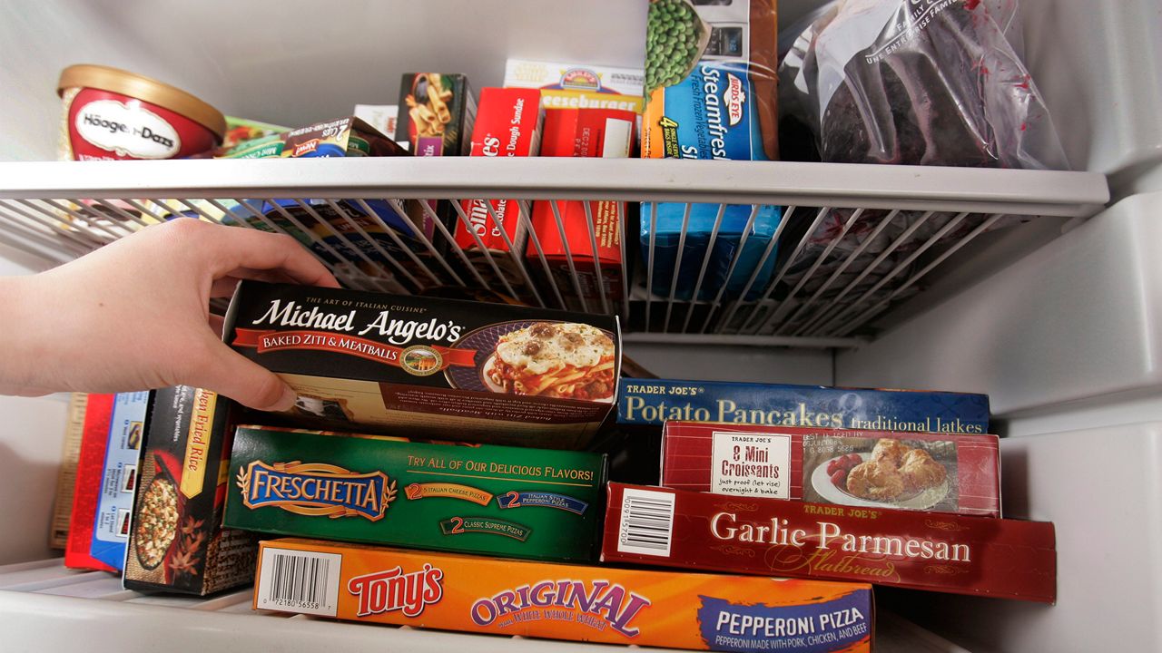 Frozen food in a freezer. (AP Photo/Paul Sakuma)